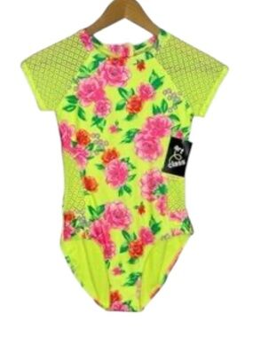 Art Class neon floral swimsuit girls M 8